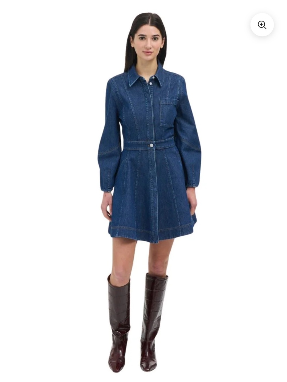 Tanya Taylor 🔥 Hailey Long Sleeve Denim Mini Dress